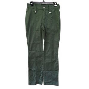 White House Black Market Chino Pants Womens Size 0 Green High Rise Boot Cut